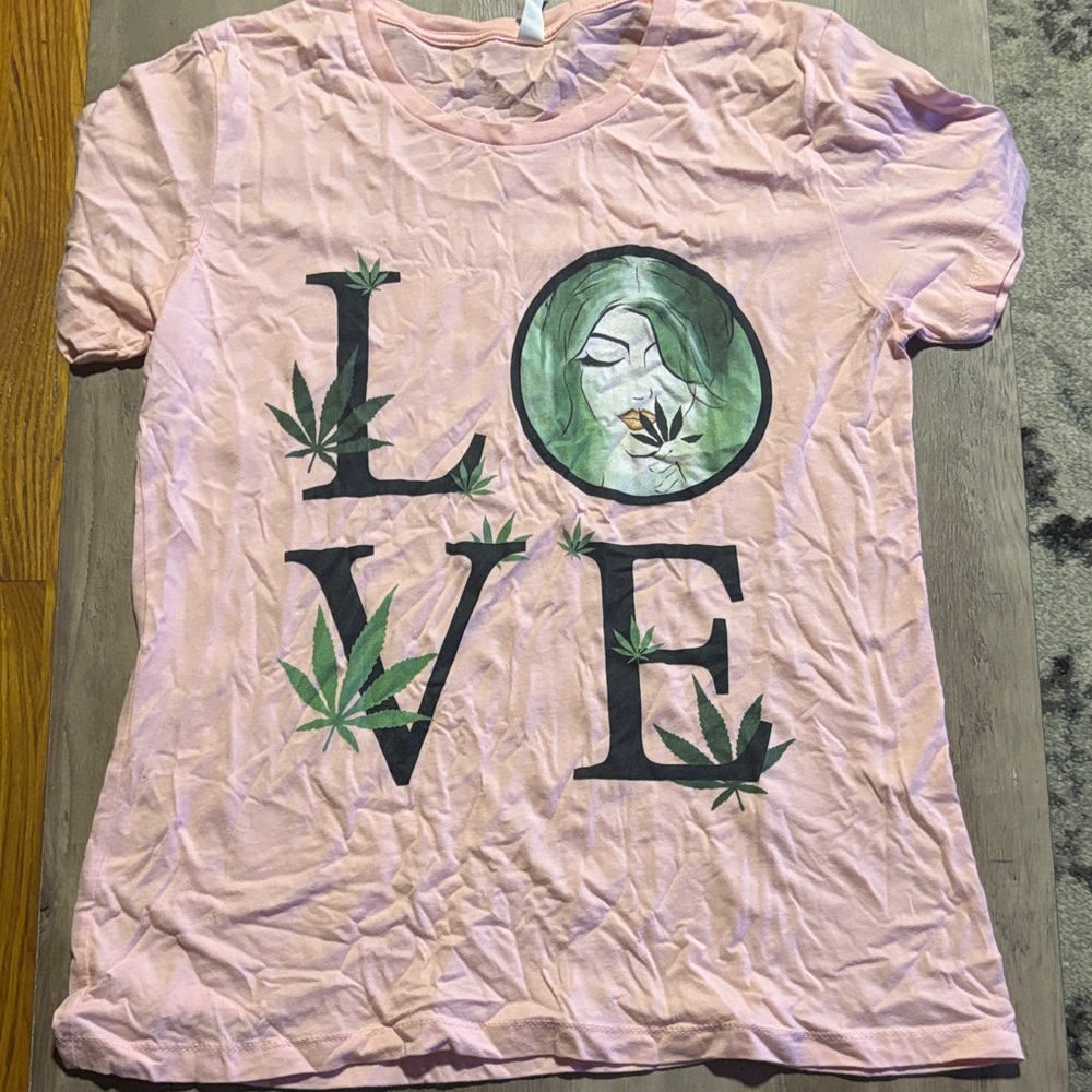 Next Level Apparel Pink T-Shirt with Black Graphic